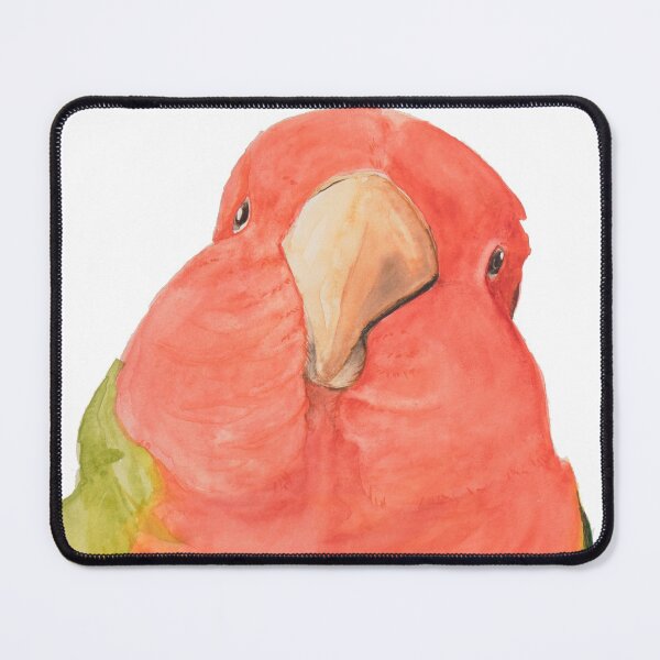 Item preview, Watercolor loverbird lovebird parrot bird pink and green designed and sold by L'Atelier Oranjade.