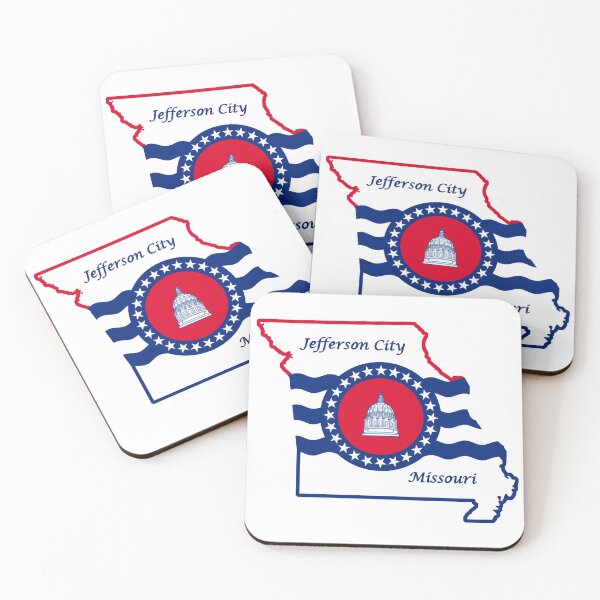 Item preview, Jefferson City Missouri Flag State Outline designed and sold by Decal Mania.