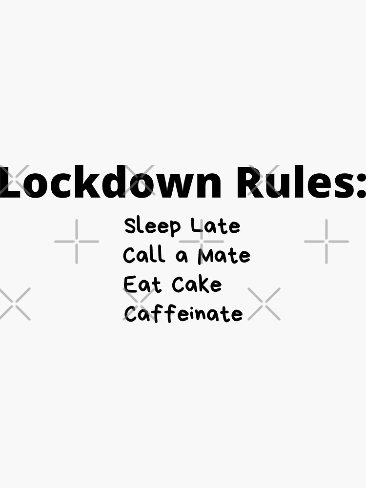 "Lockdown Rules" Sticker for Sale by Redbubble