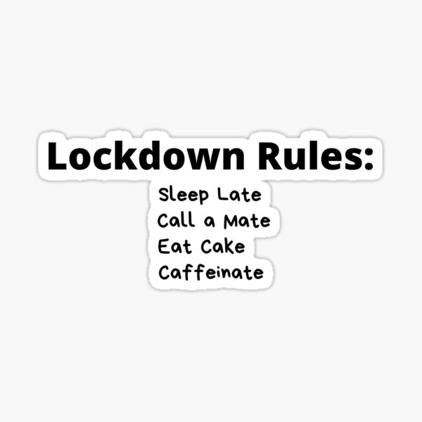 "Lockdown Rules" Sticker for Sale by Redbubble