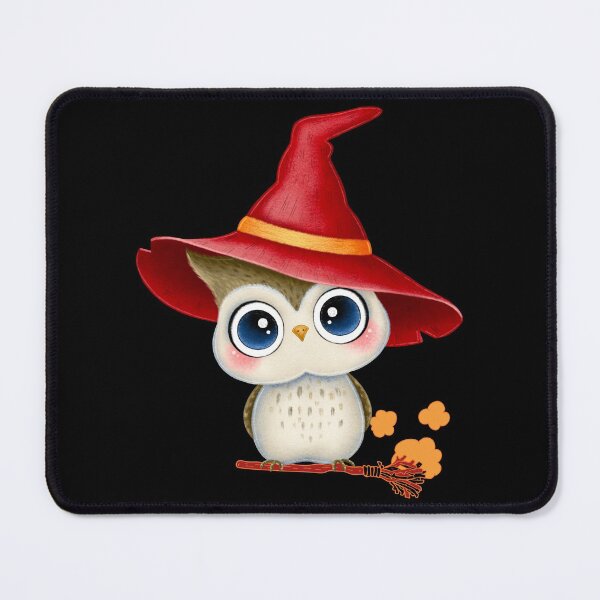 Item preview, Cute Little Baby Owl In Witch Hat Cartoon Design designed and sold by EarthArtDesigns.