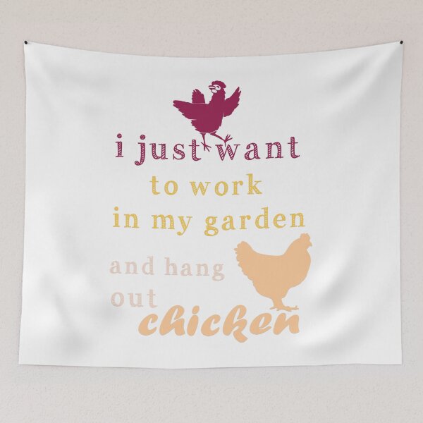 Item preview, Funny Retro I Just Want To Work In My Garden And Hang Out Chicken designed and sold by FELTA.