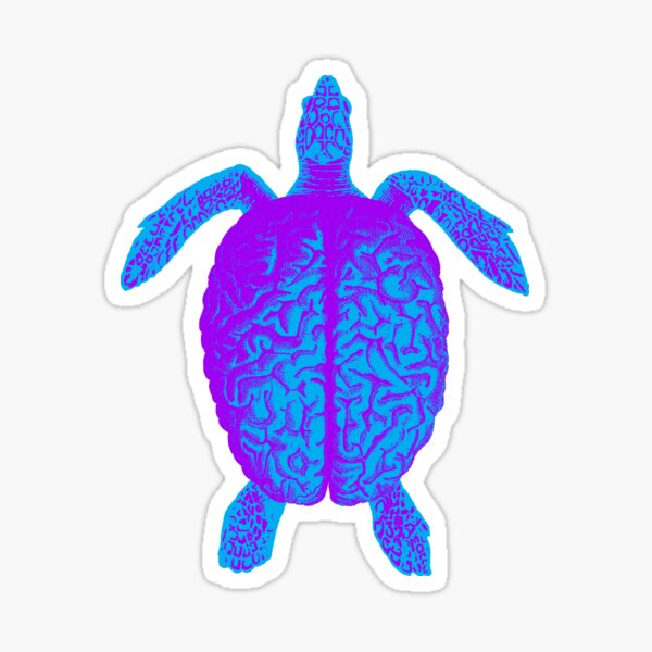 Vista previa del artículo con la obra «Cerebro tortuga psicodélico», diseñado y vendido por monsterplanet.