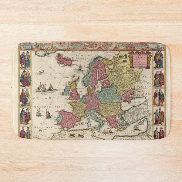 Item preview, Antique Map of Europe in 1665 designed and sold by ganje.