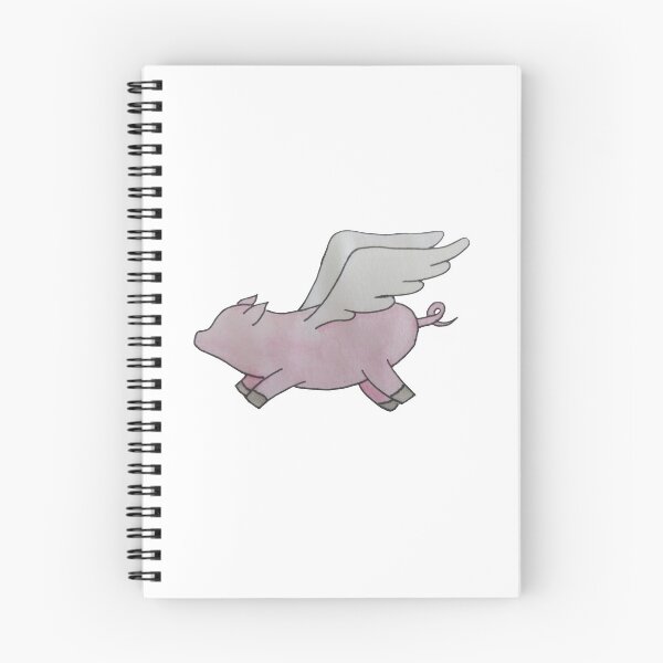 Item preview, simple watercolour flying pig designed and sold by -Lily-Anne-.