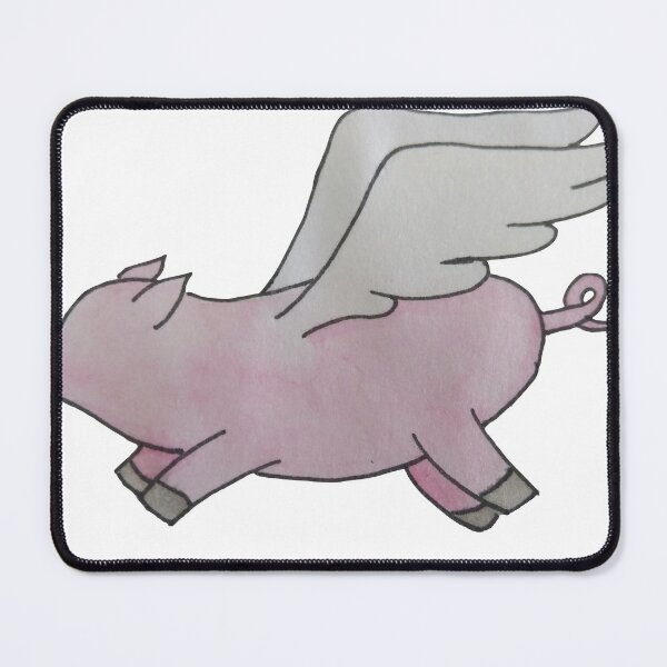 Item preview, simple watercolour flying pig designed and sold by -Lily-Anne-.