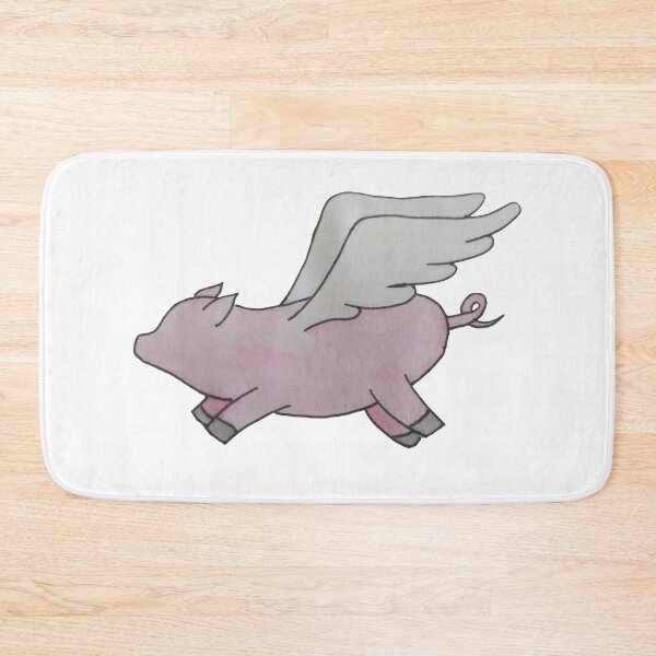 Item preview, simple watercolour flying pig designed and sold by -Lily-Anne-.