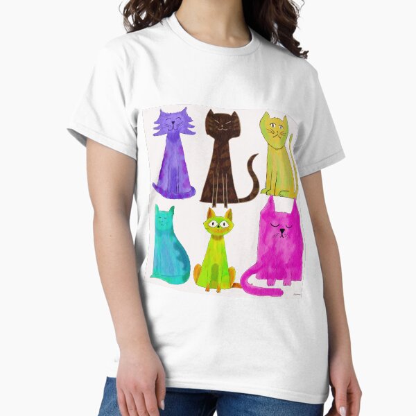 Crazy Colorful Cats Classic T-Shirt