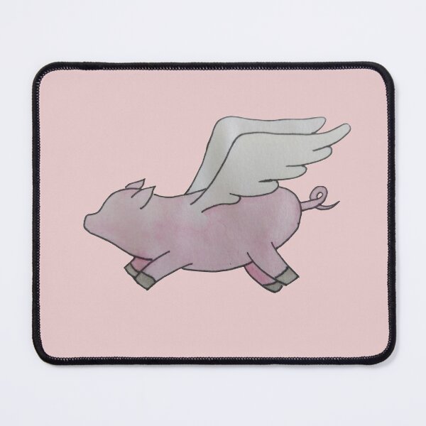 Item preview, simple watercolour flying pig (pink background) designed and sold by -Lily-Anne-.