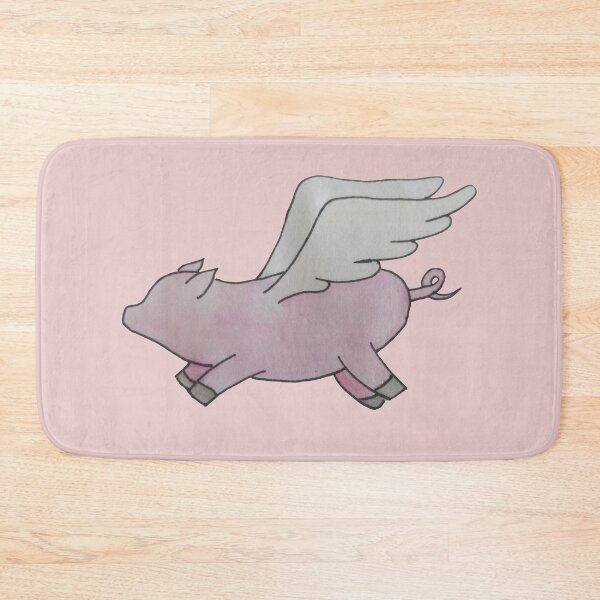 Item preview, simple watercolour flying pig (pink background) designed and sold by -Lily-Anne-.