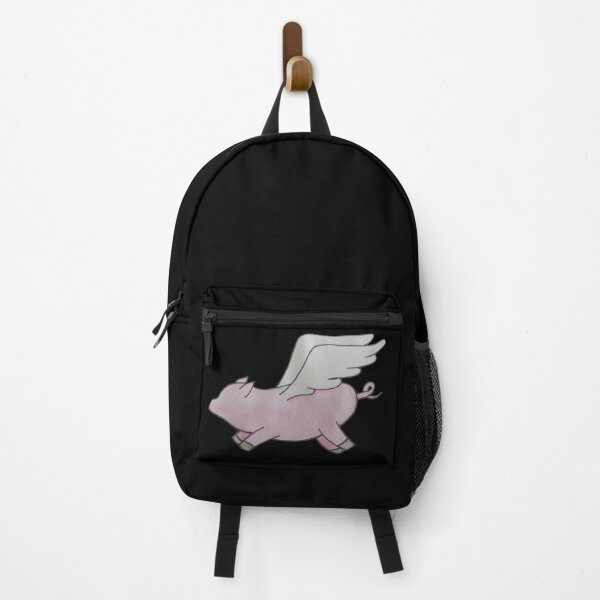 Item preview, simple watercolour flying pig (black background) designed and sold by -Lily-Anne-.