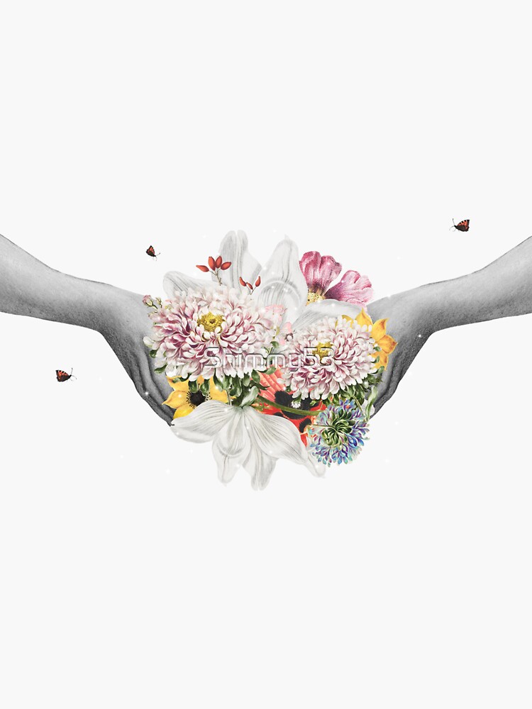 Hand Holding Flowers Sticker For Sale By Shimmy53 Redbubble