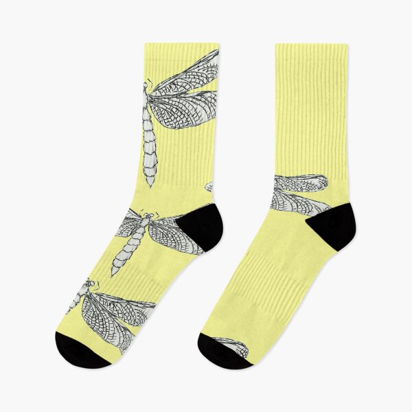 Item preview, Dragonflies- lemon yellow designed and sold by ArtMeetsPizza.