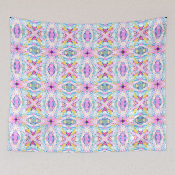 Item preview, Colorful Summer Blue Pink Yellow Geometric Star Pattern Mosaic designed and sold by PatternPerfect.