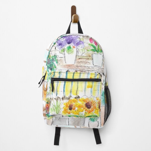 Item preview, hand painted flower shop and cat ink and watercolor designed and sold by ColorandColor.