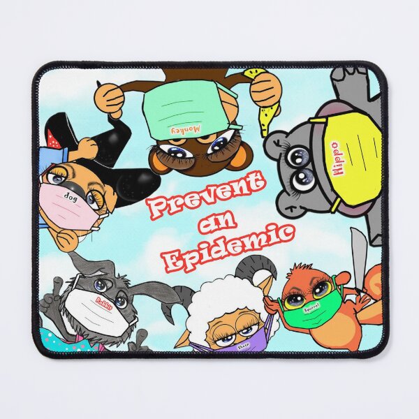 Item preview, Prevent an epidemic - Cute animals ( dog , monkey, hippo, rabbit, sheep , squirrel )  designed and sold by Shirley cute art .