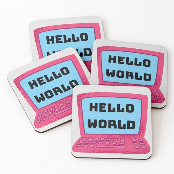 Item preview, Hello World - Pink laptop designed and sold by Rhu Creations.