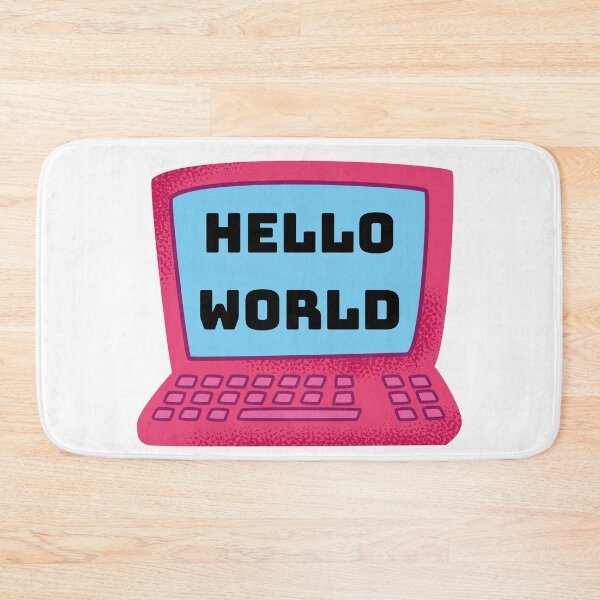 Item preview, Hello World - Pink laptop designed and sold by Rhu Creations.