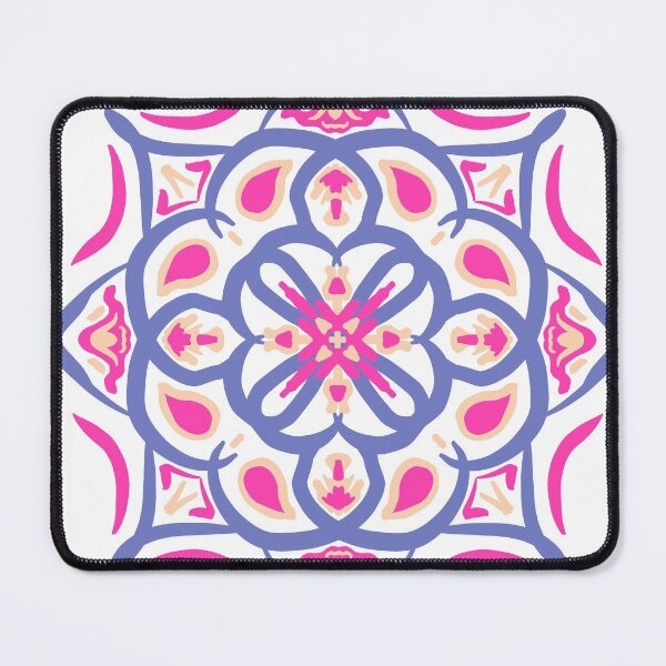 Aperçu de l'œuvre Tuile Boho Mandala Ornée - Rose Violet créée et vendue par Kraina.
