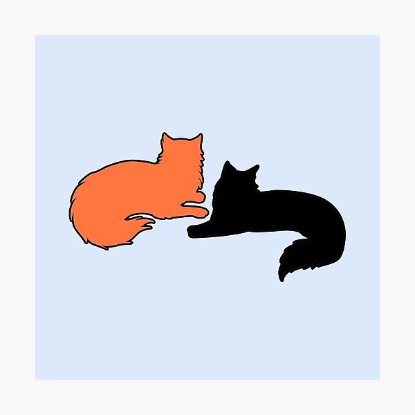 Item preview, Jamie & Claire Lounging Around (Black & Orange Cats) designed and sold by andmarstan.