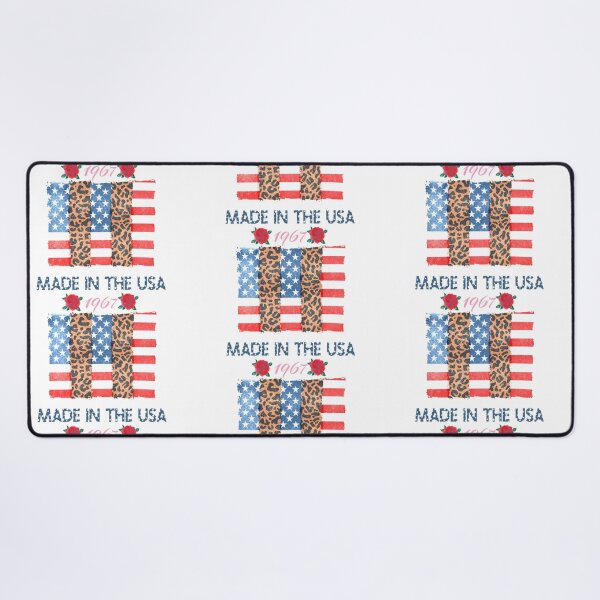 Item preview, American Flag leopard print Made in the USA roses 1967- Made 1967 designed and sold by Designs Of all kinds.