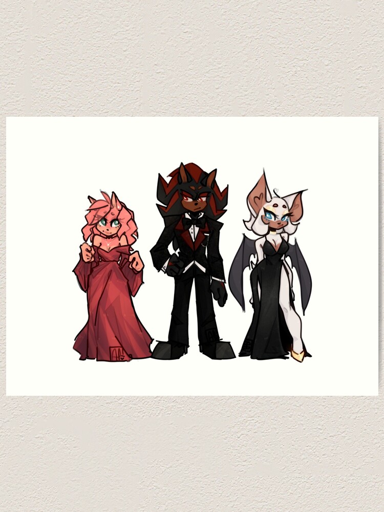 Amy, Shadow, Rouge (Formal Attire) Postcard for Sale by ArtzyPaw