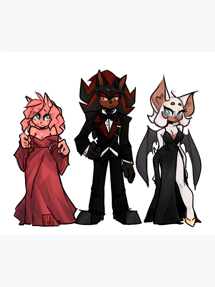 Amy, Shadow, Rouge (Formal Attire) Postcard for Sale by ArtzyPaw