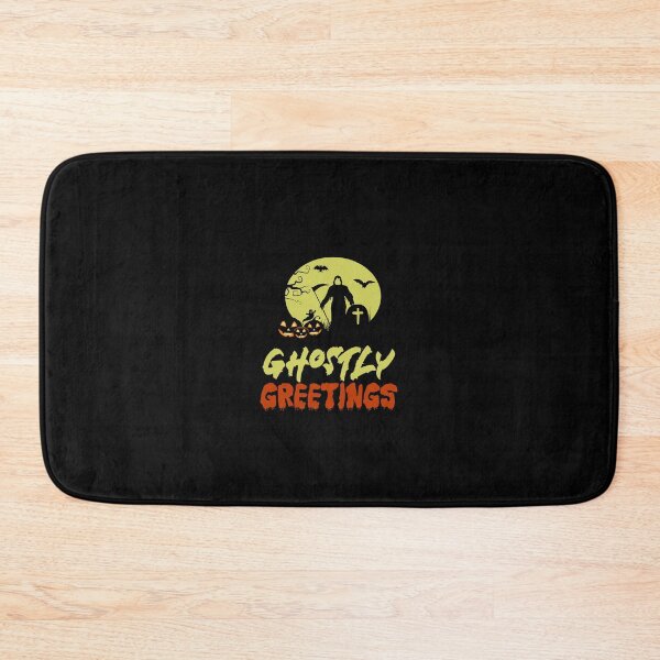 Item preview, Ghostly Greetings Halloween Wishes Design Art Yellow Color designed and sold by anjanaartz.