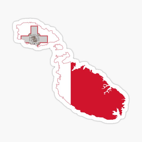 Malta Flag Map Sticker