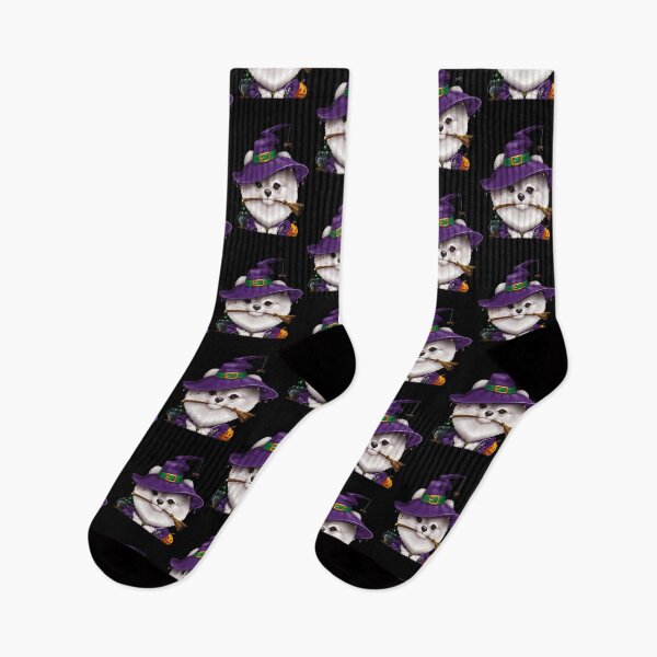 Item preview, White Pomeranian Witch Halloween  designed and sold by ButHalona.