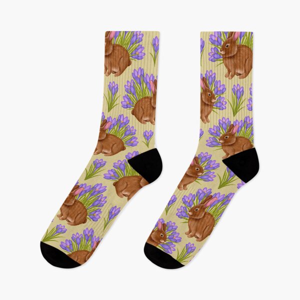 Item preview, Bunny In Crocus Flower Field - Yellow designed and sold by Kraina.