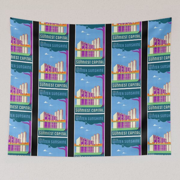 Item preview, Vintage Travel Poster Australia Perth  designed and sold by eyhanton.