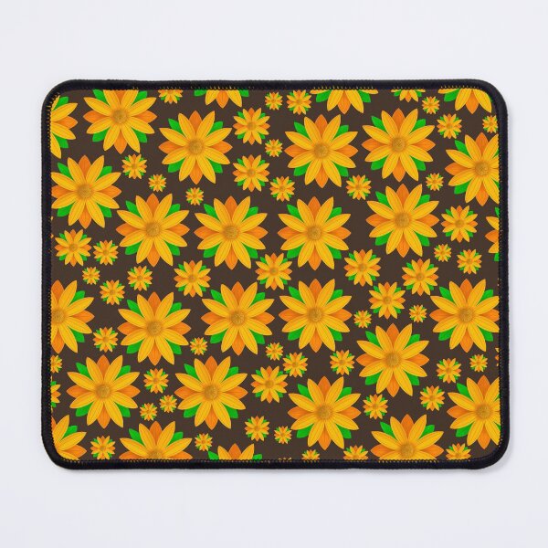 Item preview, Orange Flower Pattern On Brown Background designed and sold by Gsallicat.