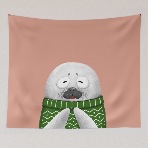 Item preview, Cute Seal Wearing Green Sweater designed and sold by Luan Huynh.