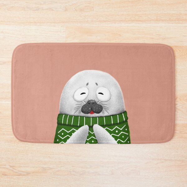 Item preview, Cute Seal Wearing Green Sweater designed and sold by Luan Huynh.