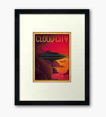 Cloud City Retro Travel Poster Framed Print
