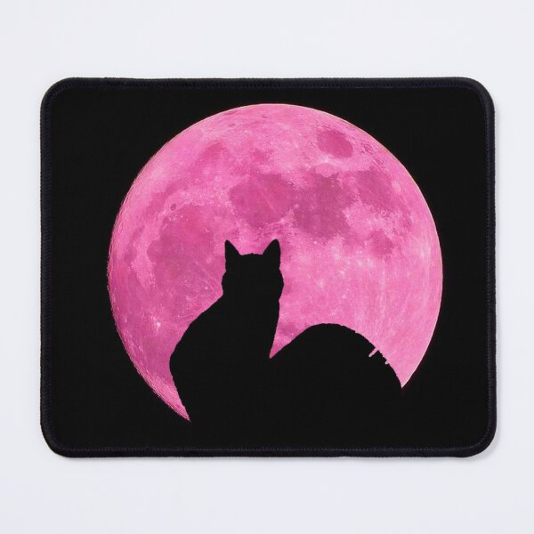 Item preview, Sweet Kitty Cat Under Rose Pink Full Moon designed and sold by H3designs.