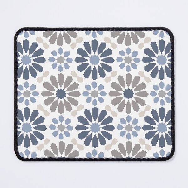 Item preview, Islamic Geometric Pattern in pale blue and blue designed and sold by ZamZamDesign.