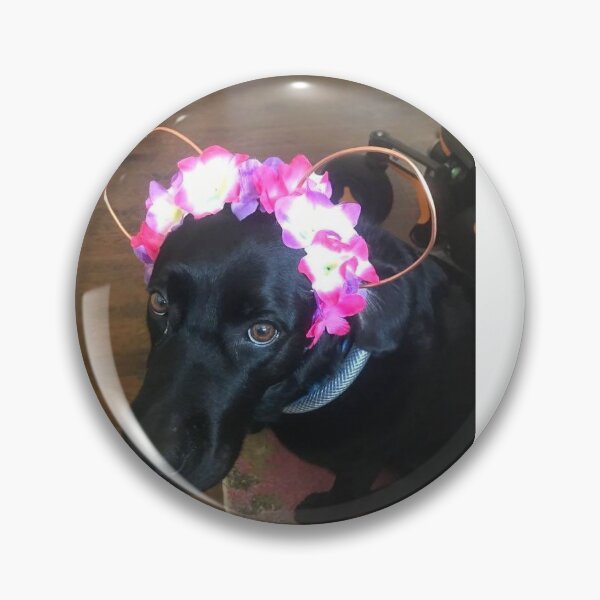 Item preview, Flower crown black lab black lab designed and sold by LittleBirdInk.