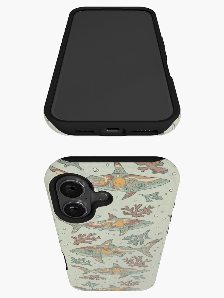 Thumbnail 3 von 4, iPhone-Hülle, Mitternachtsschwimmen | Ozeanhai-Kunst | Staubige Sonnenuntergangspalette designt und verkauft von OMEGAFAUNA.