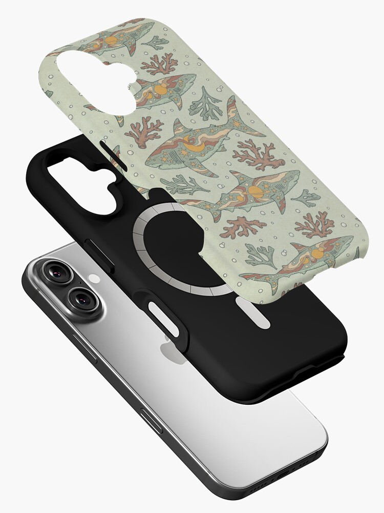 Thumbnail 2 von 4, iPhone-Hülle, Mitternachtsschwimmen | Ozeanhai-Kunst | Staubige Sonnenuntergangspalette designt und verkauft von OMEGAFAUNA.