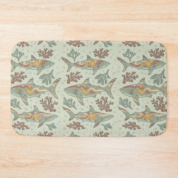 Item preview, Midnight Swim | Ocean Shark Art | Dusty Sunset Palette designed and sold by OMEGAFAUNA.