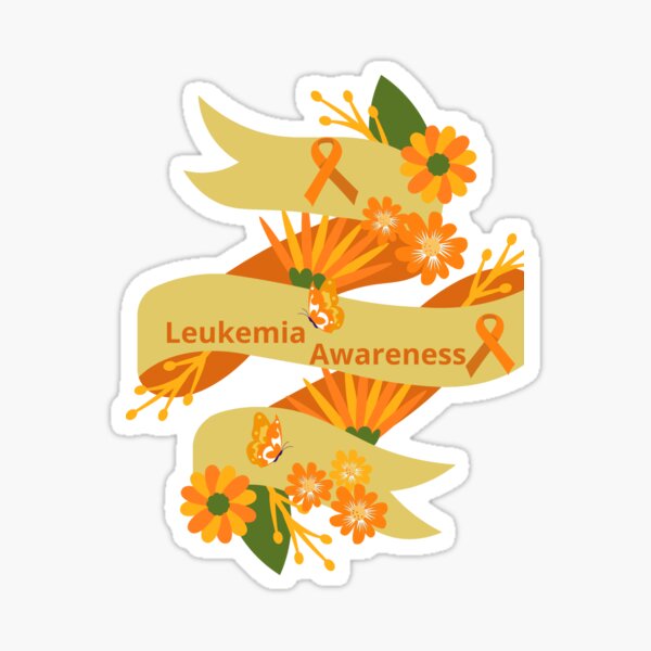 Leukemia Awareness Design With Orange Ribbon Butterflies And Flowers Or Awareness Pattern 5630