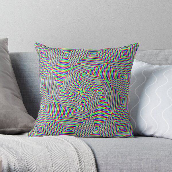 Psychedelic Hypnotic Visual Illusion Throw Pillow