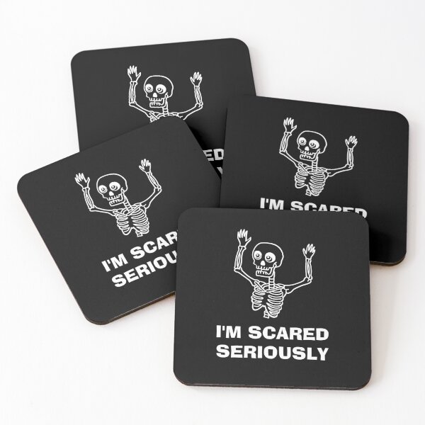 Item preview, Funny skeleton scared and hands Up Seriously designed and sold by lodarohit.