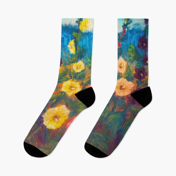 Item preview, Hollyhocks designed and sold by Red Witch Art.