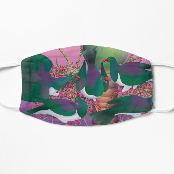 Kererū Birds on a Nīkau Palm Flat Mask
