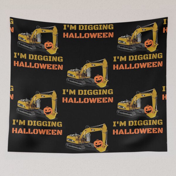 Item preview, I'm Digging Halloween Pumpkin Face Tractor Toddler designed and sold by Carrie Schroeder.