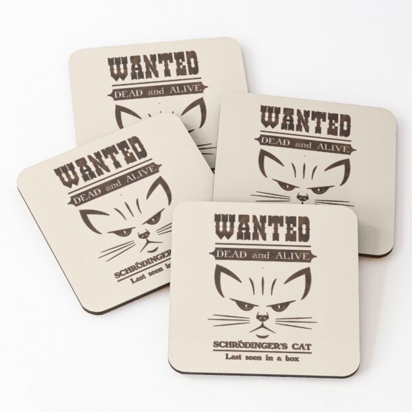 Schrodinger's Cat Coaster Set // Dead and Alive Cats Coasters 