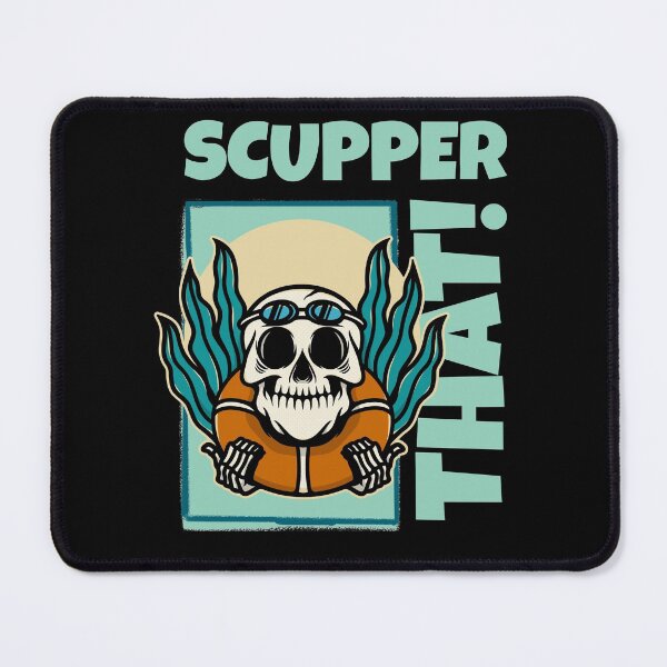 Item preview, Scupper That! Pirate Skeleton Tropical Skull Life Vest designed and sold by MOP-tees.